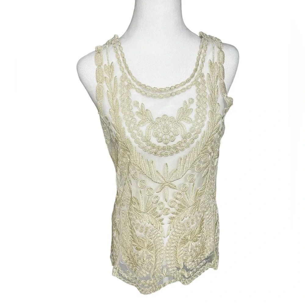 altar’d state lace embroidered sheer tank top size small - Picture 7 of 12